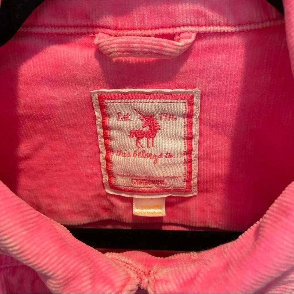 Gymboree Girls size Large (10-12) bright pink sun washed corduroy jacket